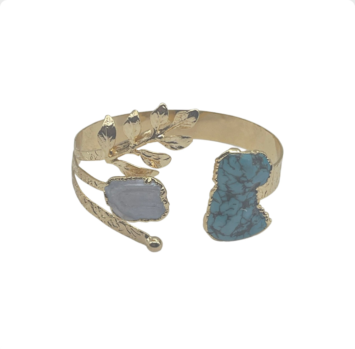 Savannah Semi Precious Leaf Bangle