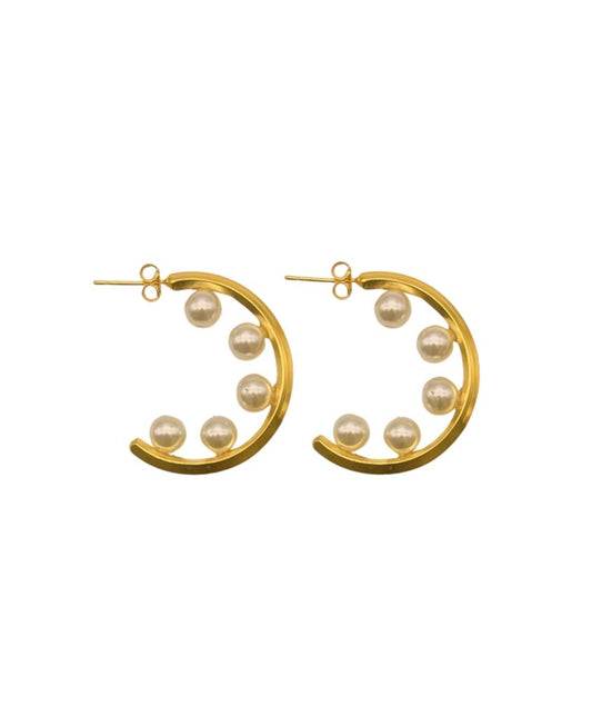 Zoe Pearl Hoop Earrings